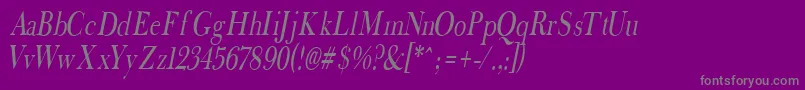 フォントFradnaI – 紫の背景に灰色の文字