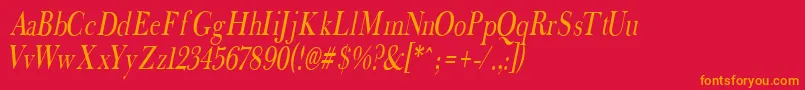 FradnaI Font – Orange Fonts on Red Background