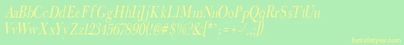 FradnaI Font – Yellow Fonts on Green Background