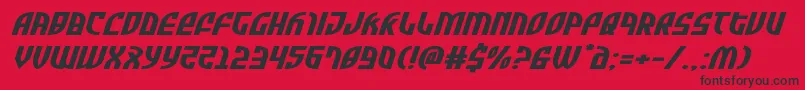 フォントZoneriderxtraexpandital – 赤い背景に黒い文字