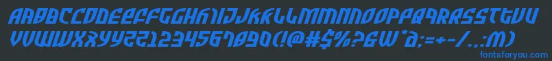 Zoneriderxtraexpandital Font – Blue Fonts on Black Background