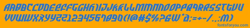 Zoneriderxtraexpandital Font – Blue Fonts on Orange Background