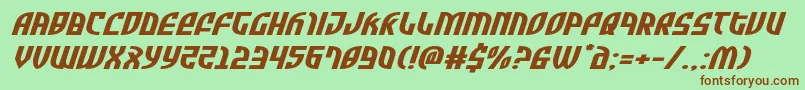 Zoneriderxtraexpandital Font – Brown Fonts on Green Background