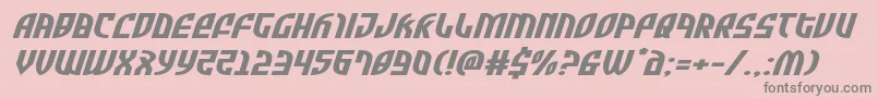 フォントZoneriderxtraexpandital – ピンクの背景に灰色の文字