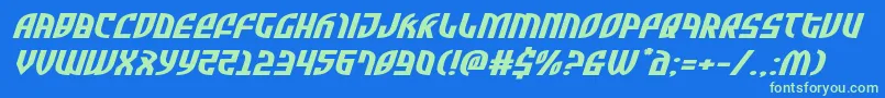 Zoneriderxtraexpandital Font – Green Fonts on Blue Background