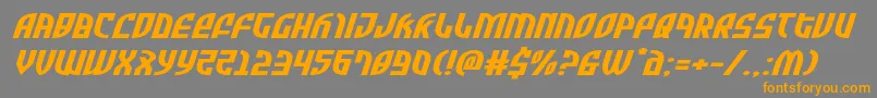 Zoneriderxtraexpandital-fontti – oranssit fontit harmaalla taustalla