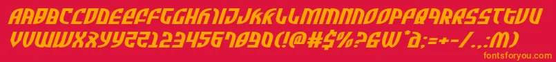 Zoneriderxtraexpandital Font – Orange Fonts on Red Background