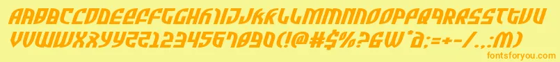 Zoneriderxtraexpandital Font – Orange Fonts on Yellow Background