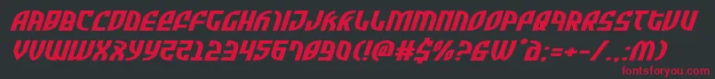 Шрифт Zoneriderxtraexpandital – красные шрифты на чёрном фоне