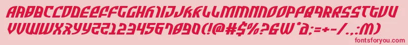 Zoneriderxtraexpandital-fontti – punaiset fontit vaaleanpunaisella taustalla