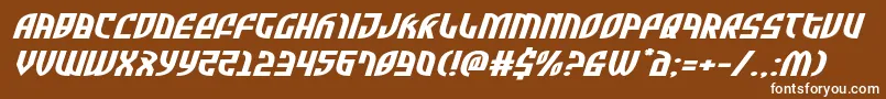 フォントZoneriderxtraexpandital – 茶色の背景に白い文字