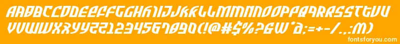 フォントZoneriderxtraexpandital – オレンジの背景に白い文字