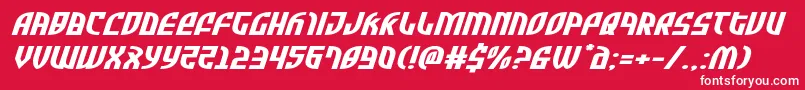 Zoneriderxtraexpandital Font – White Fonts on Red Background