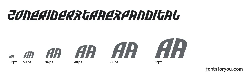 Zoneriderxtraexpandital Font Sizes