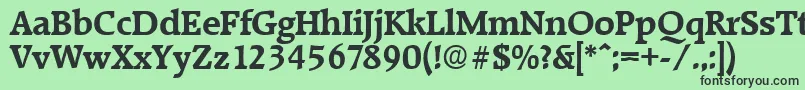 フォントRaleighDemibold – 緑の背景に黒い文字