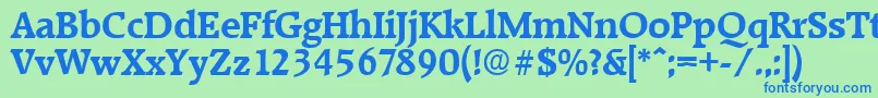RaleighDemibold Font – Blue Fonts on Green Background