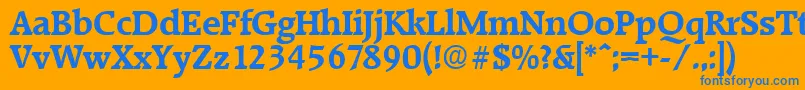 RaleighDemibold Font – Blue Fonts on Orange Background