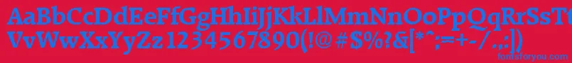 RaleighDemibold Font – Blue Fonts on Red Background