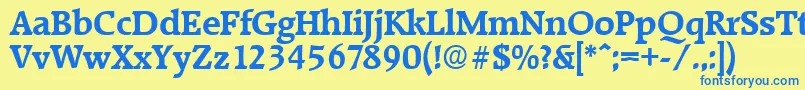 RaleighDemibold Font – Blue Fonts on Yellow Background