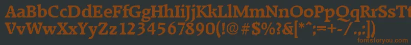 RaleighDemibold-fontti – ruskeat fontit mustalla taustalla