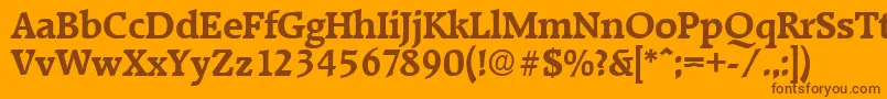 RaleighDemibold Font – Brown Fonts on Orange Background