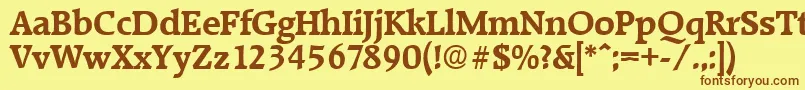 RaleighDemibold Font – Brown Fonts on Yellow Background
