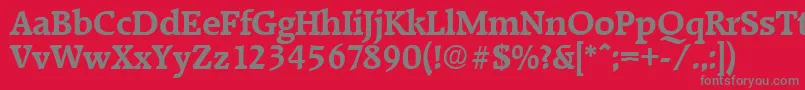 フォントRaleighDemibold – 赤い背景に灰色の文字
