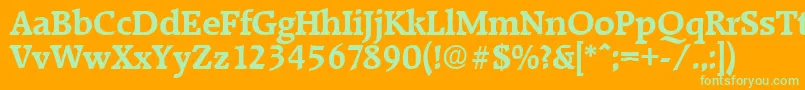 RaleighDemibold Font – Green Fonts on Orange Background