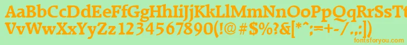 RaleighDemibold Font – Orange Fonts on Green Background