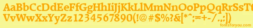 RaleighDemibold Font – Orange Fonts on Yellow Background