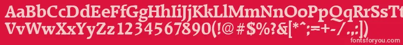 フォントRaleighDemibold – 赤い背景にピンクのフォント