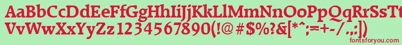 RaleighDemibold Font – Red Fonts on Green Background