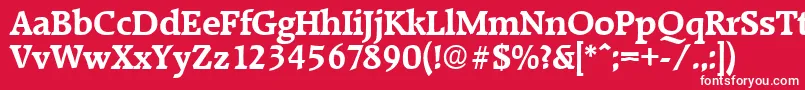 Czcionka RaleighDemibold – białe czcionki na czerwonym tle