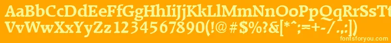 RaleighDemibold Font – Yellow Fonts on Orange Background