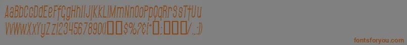 フォントSfGothicanCondensedItalic – 茶色の文字が灰色の背景にあります。