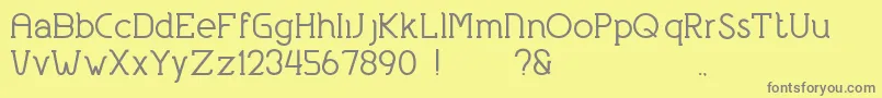 Bigmouth Font – Gray Fonts on Yellow Background