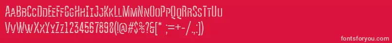Bravosct Font – Pink Fonts on Red Background