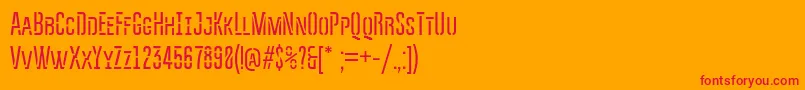 Bravosct Font – Red Fonts on Orange Background