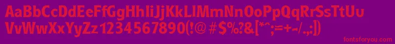 RoundestSerialBoldDb Font – Red Fonts on Purple Background