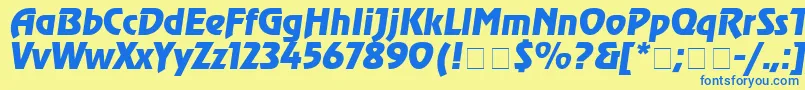 Agrevci Font – Blue Fonts on Yellow Background