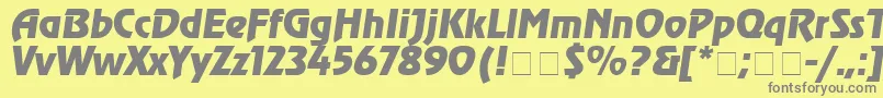 フォントAgrevci – 黄色の背景に灰色の文字