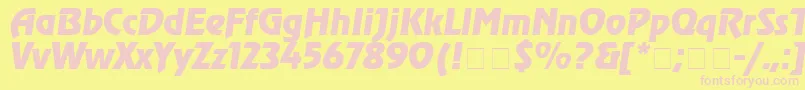 Agrevci Font – Pink Fonts on Yellow Background