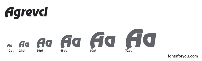 Размеры шрифта Agrevci