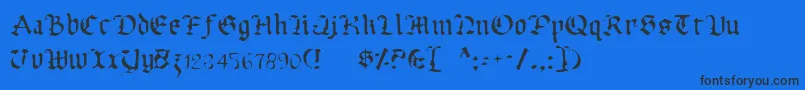 UberhГ¶lmeLight-Schriftart – Schwarze Schriften auf blauem Hintergrund