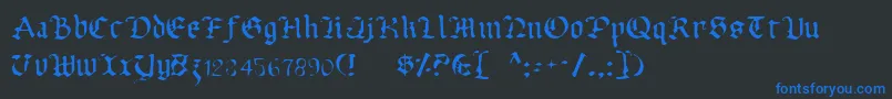 UberhГ¶lmeLight Font – Blue Fonts on Black Background