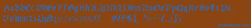 Шрифт UberhГ¶lmeLight – синие шрифты на коричневом фоне