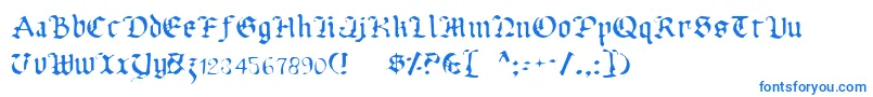 UberhГ¶lmeLight-Schriftart – Blaue Schriften auf weißem Hintergrund