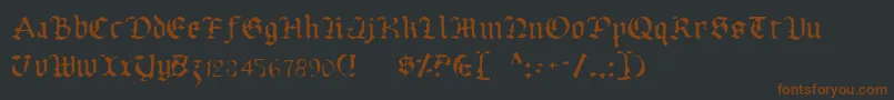 UberhГ¶lmeLight Font – Brown Fonts on Black Background