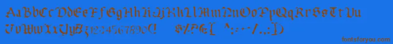 Шрифт UberhГ¶lmeLight – коричневые шрифты на синем фоне