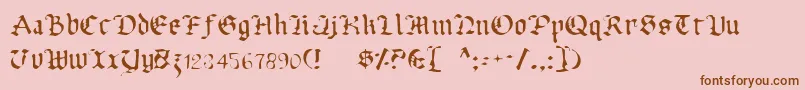 フォントUberhГ¶lmeLight – ピンクの背景に茶色のフォント